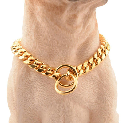 18K Gold Cuban Link Chain Collar for Dogs - ItemBear.com