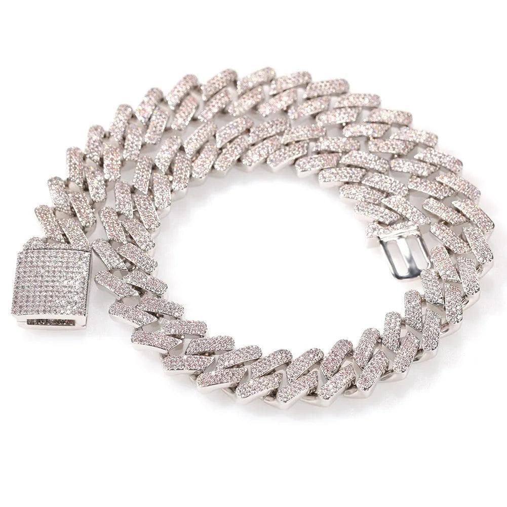 18mm Cubic Zircon 3rows Cubans Link Necklace Gold Plated Luxury Copper Micro Paved CZ Cuban Chain 16/18/20inch - ItemBear.com