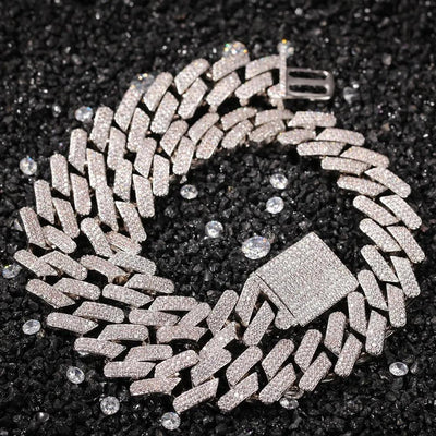 18mm Cubic Zircon 3rows Cubans Link Necklace Gold Plated Luxury Copper Micro Paved CZ Cuban Chain 16/18/20inch - ItemBear.com