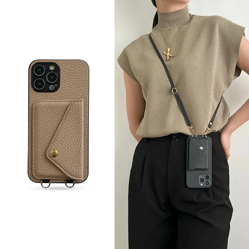 Secure Strap Leather Wallet Case