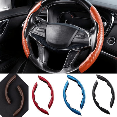 1Pair Carbon Fiber Universal Car Steering Wheel Cover - ItemBear.com