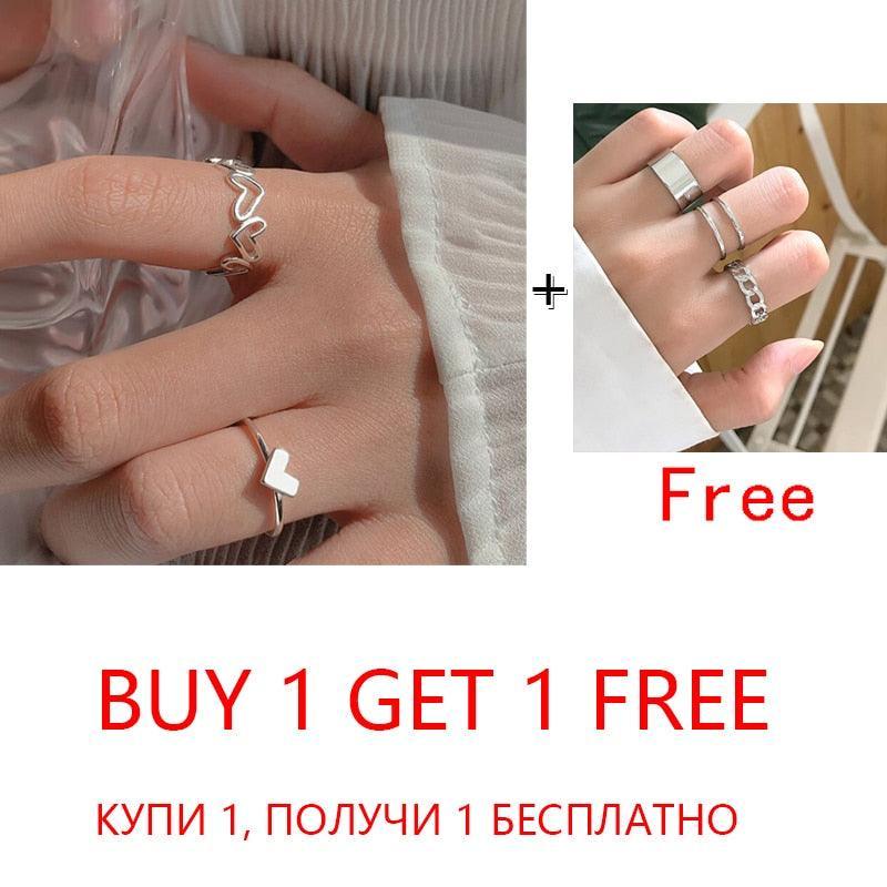 2 Sets Punk Finger Rings Minimalist Smooth Gold/Black Geometric Metal Rings for Women Girls Party Knuckle Jewelry bijoux femme - ItemBear.com