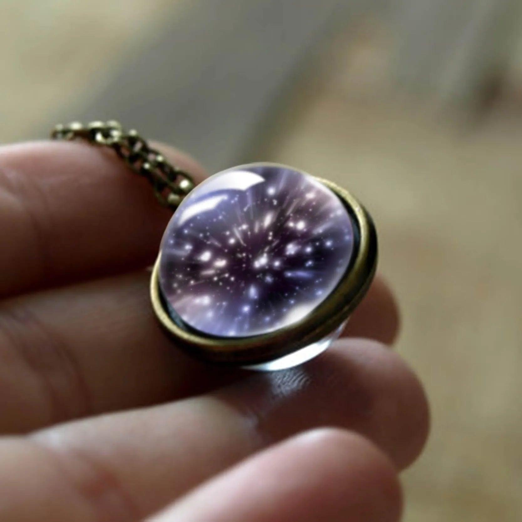 2020 New Nebula Galaxy Double Sided Pendant Necklace Universe Planet Jewelry Glass Art Picture Handmade Statement Necklace - ItemBear.com