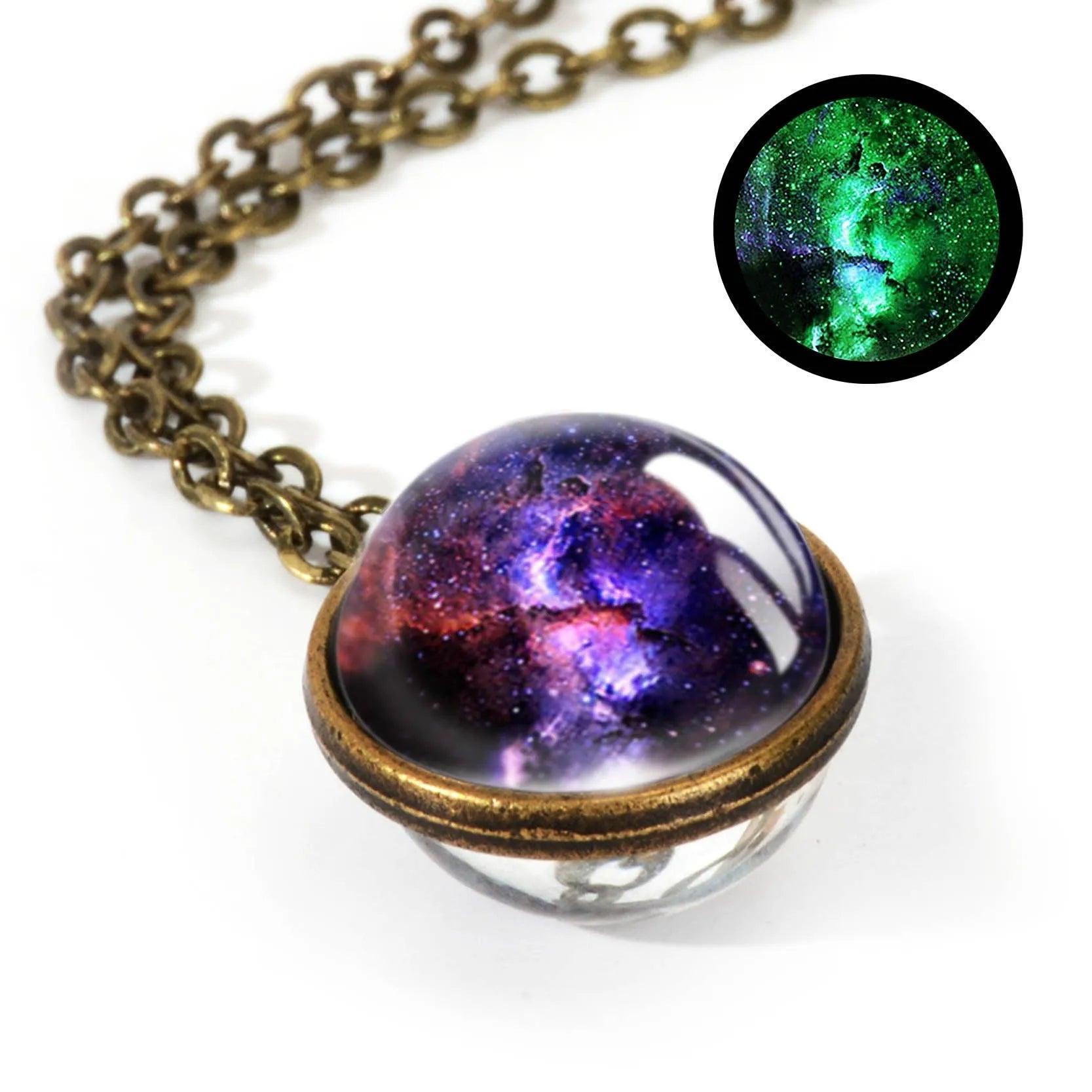 2020 New Nebula Galaxy Double Sided Pendant Necklace Universe Planet Jewelry Glass Art Picture Handmade Statement Necklace - ItemBear.com