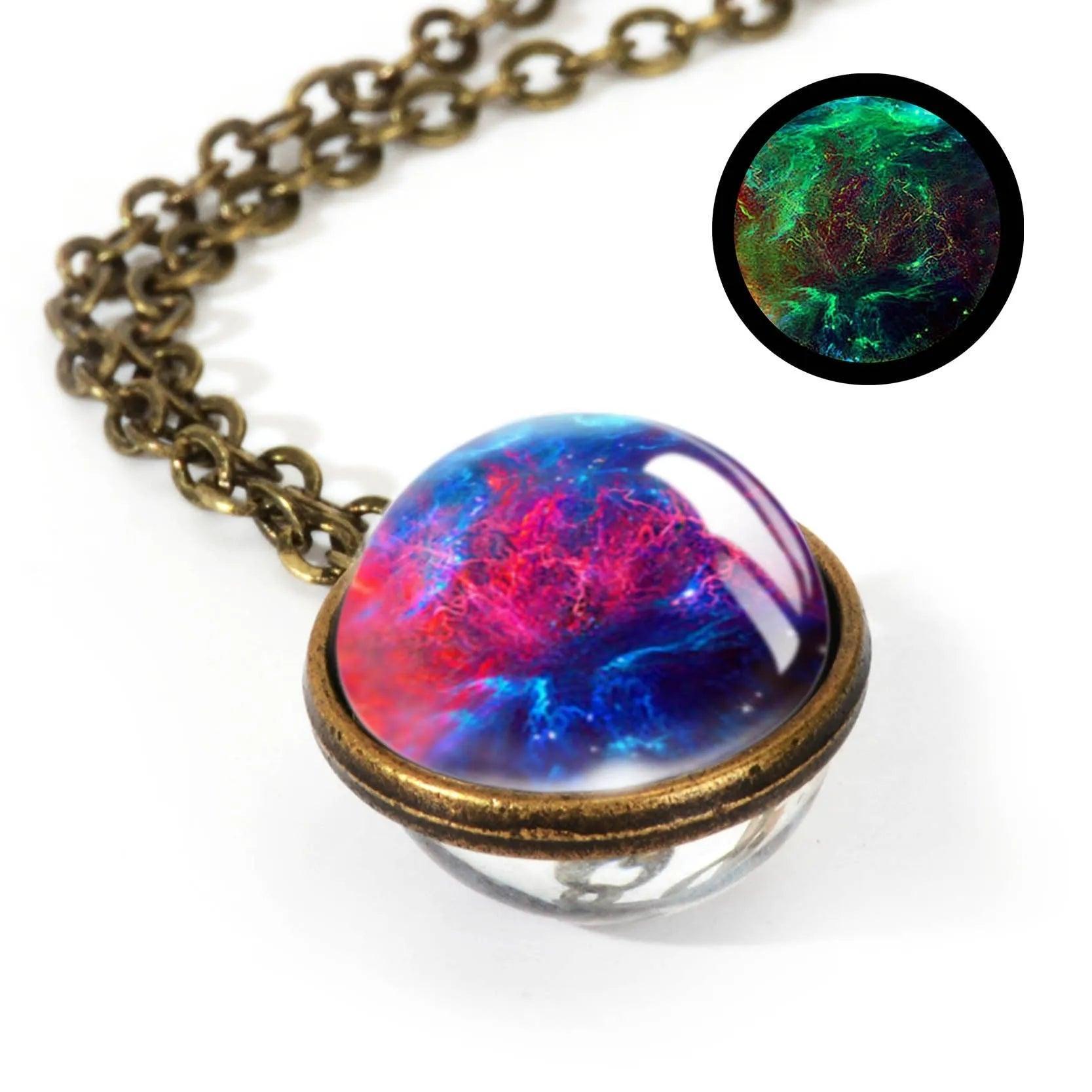 2020 New Nebula Galaxy Double Sided Pendant Necklace Universe Planet Jewelry Glass Art Picture Handmade Statement Necklace - ItemBear.com