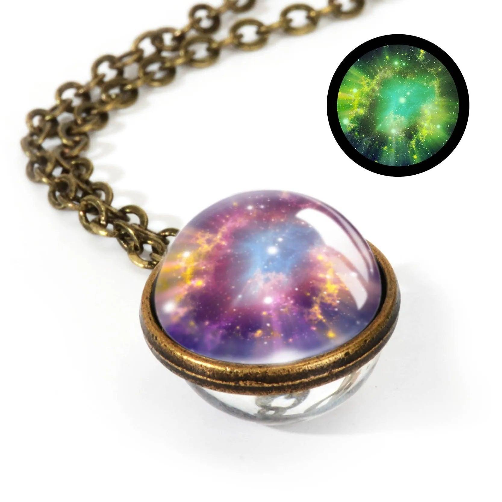 2020 New Nebula Galaxy Double Sided Pendant Necklace Universe Planet Jewelry Glass Art Picture Handmade Statement Necklace - ItemBear.com