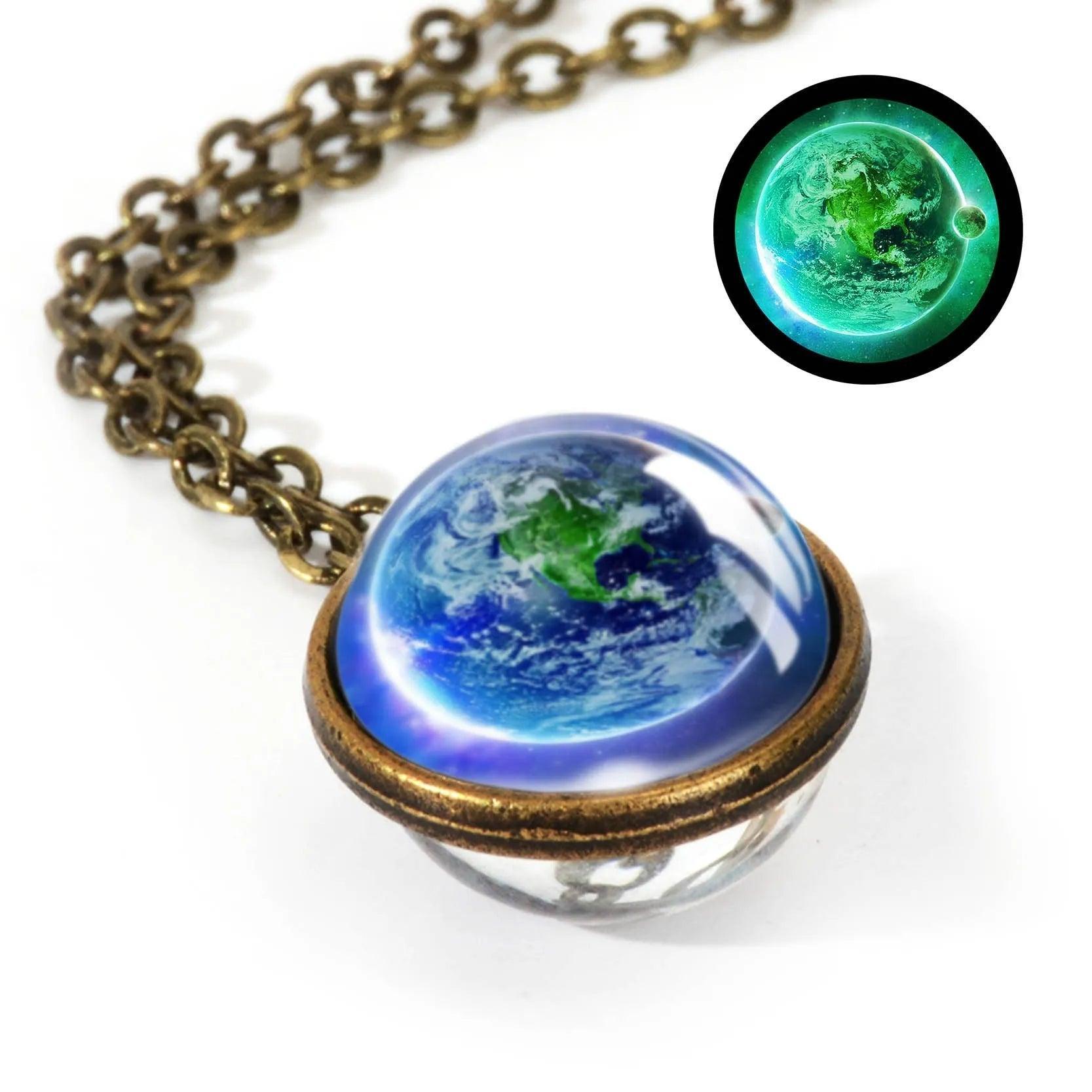 2020 New Nebula Galaxy Double Sided Pendant Necklace Universe Planet Jewelry Glass Art Picture Handmade Statement Necklace - ItemBear.com