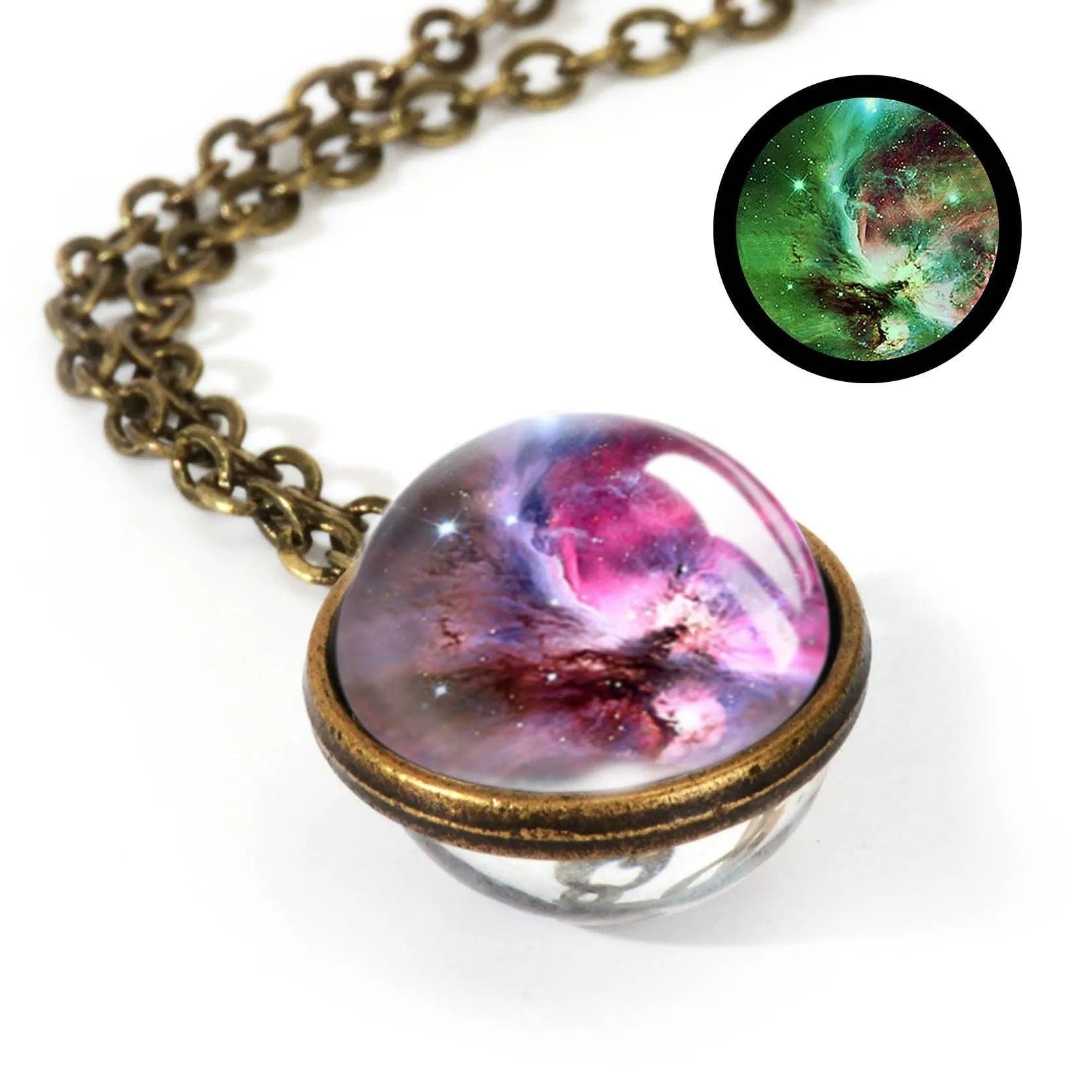 2020 New Nebula Galaxy Double Sided Pendant Necklace Universe Planet Jewelry Glass Art Picture Handmade Statement Necklace - ItemBear.com