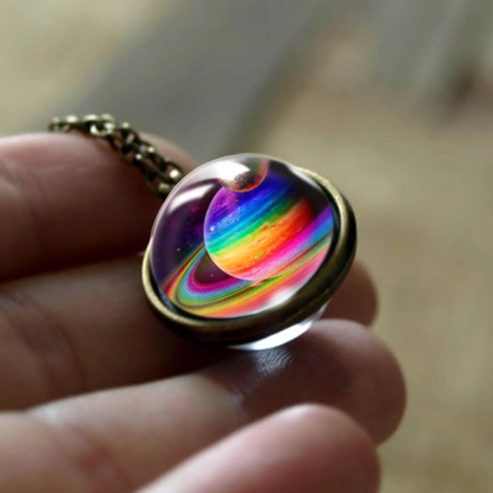 2020 New Nebula Galaxy Double Sided Pendant Necklace Universe Planet Jewelry Glass Art Picture Handmade Statement Necklace - ItemBear.com