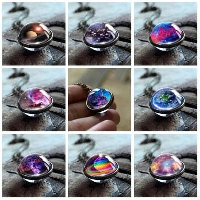 2020 New Nebula Galaxy Double Sided Pendant Necklace Universe Planet Jewelry Glass Art Picture Handmade Statement Necklace - ItemBear.com