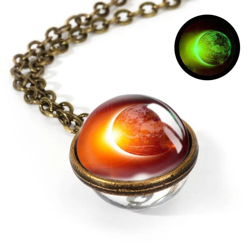 2020 New Nebula Galaxy Double Sided Pendant Necklace Universe Planet Jewelry Glass Art Picture Handmade Statement Necklace - ItemBear.com