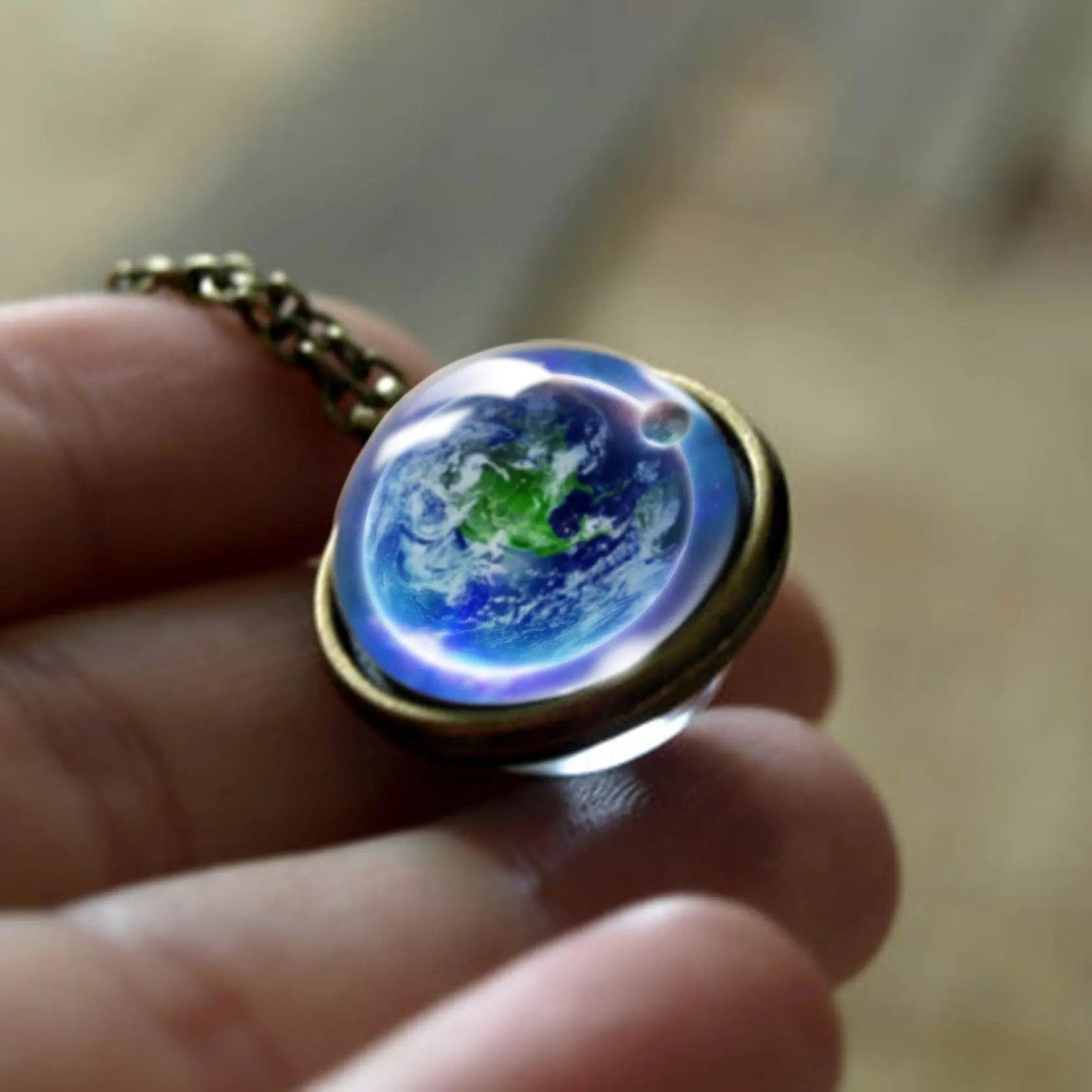 2020 New Nebula Galaxy Double Sided Pendant Necklace Universe Planet Jewelry Glass Art Picture Handmade Statement Necklace - ItemBear.com