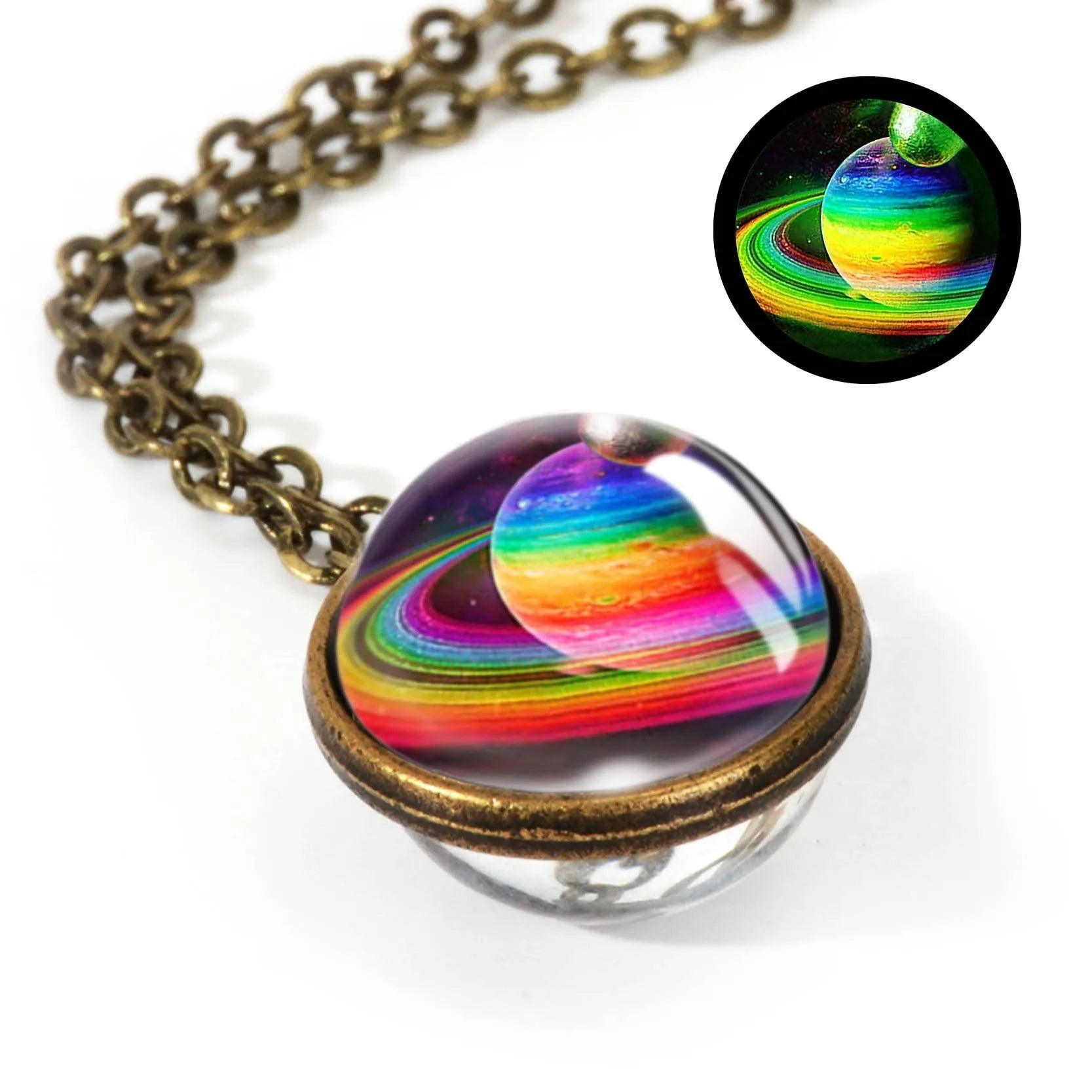 2020 New Nebula Galaxy Double Sided Pendant Necklace Universe Planet Jewelry Glass Art Picture Handmade Statement Necklace - ItemBear.com