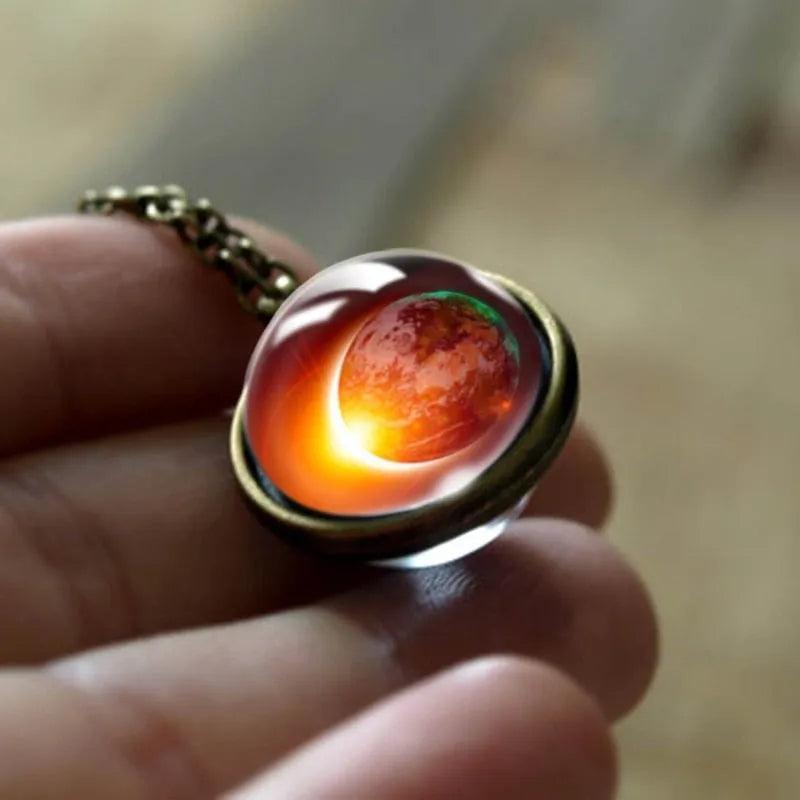2020 New Nebula Galaxy Double Sided Pendant Necklace Universe Planet Jewelry Glass Art Picture Handmade Statement Necklace - ItemBear.com