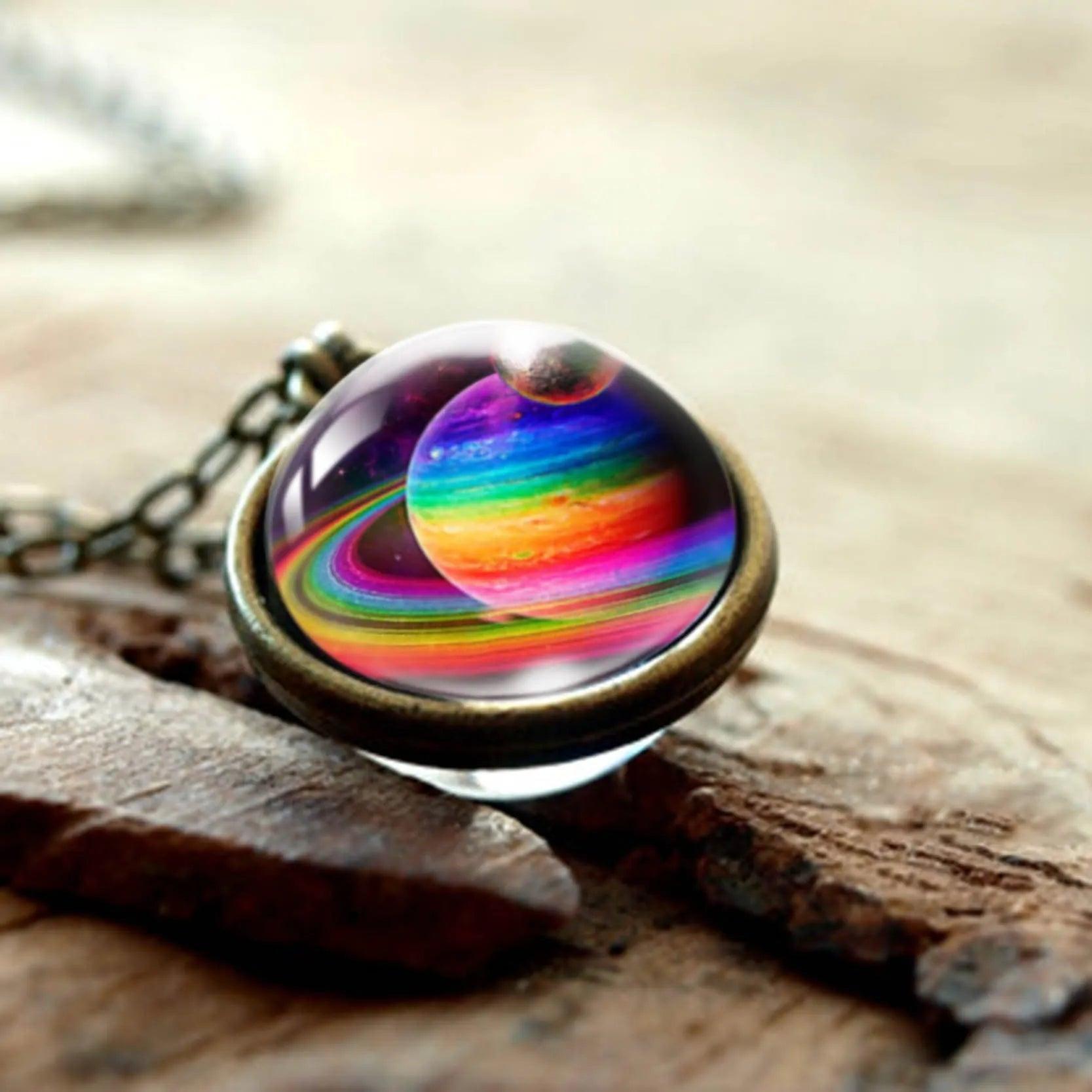 2020 New Nebula Galaxy Double Sided Pendant Necklace Universe Planet Jewelry Glass Art Picture Handmade Statement Necklace - ItemBear.com