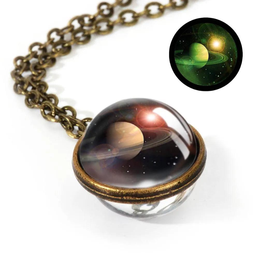 2020 New Nebula Galaxy Double Sided Pendant Necklace Universe Planet Jewelry Glass Art Picture Handmade Statement Necklace - ItemBear.com