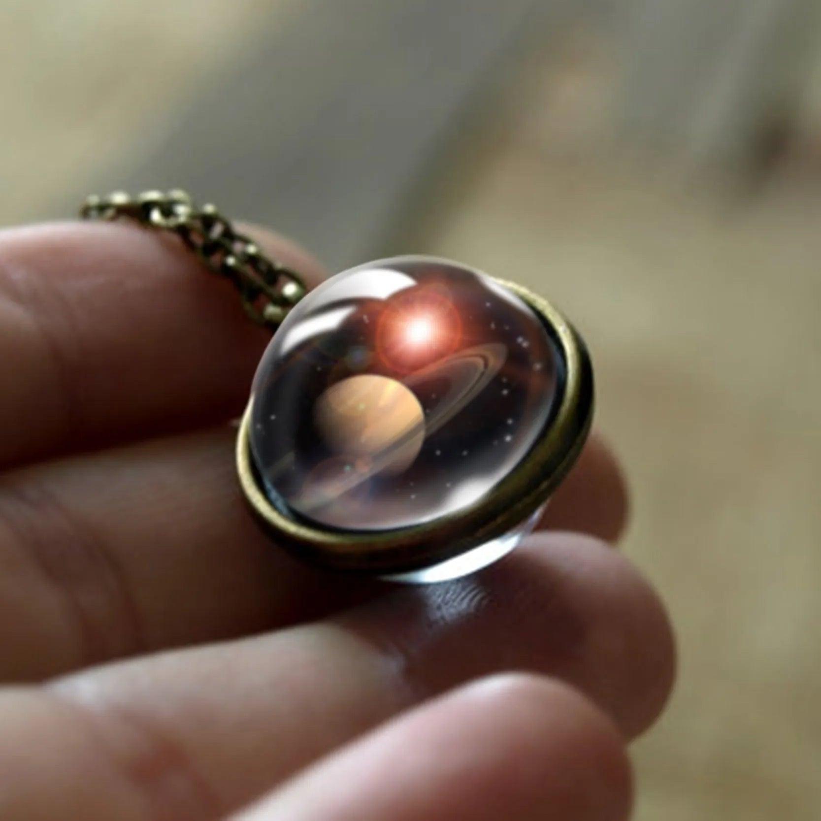 2020 New Nebula Galaxy Double Sided Pendant Necklace Universe Planet Jewelry Glass Art Picture Handmade Statement Necklace - ItemBear.com