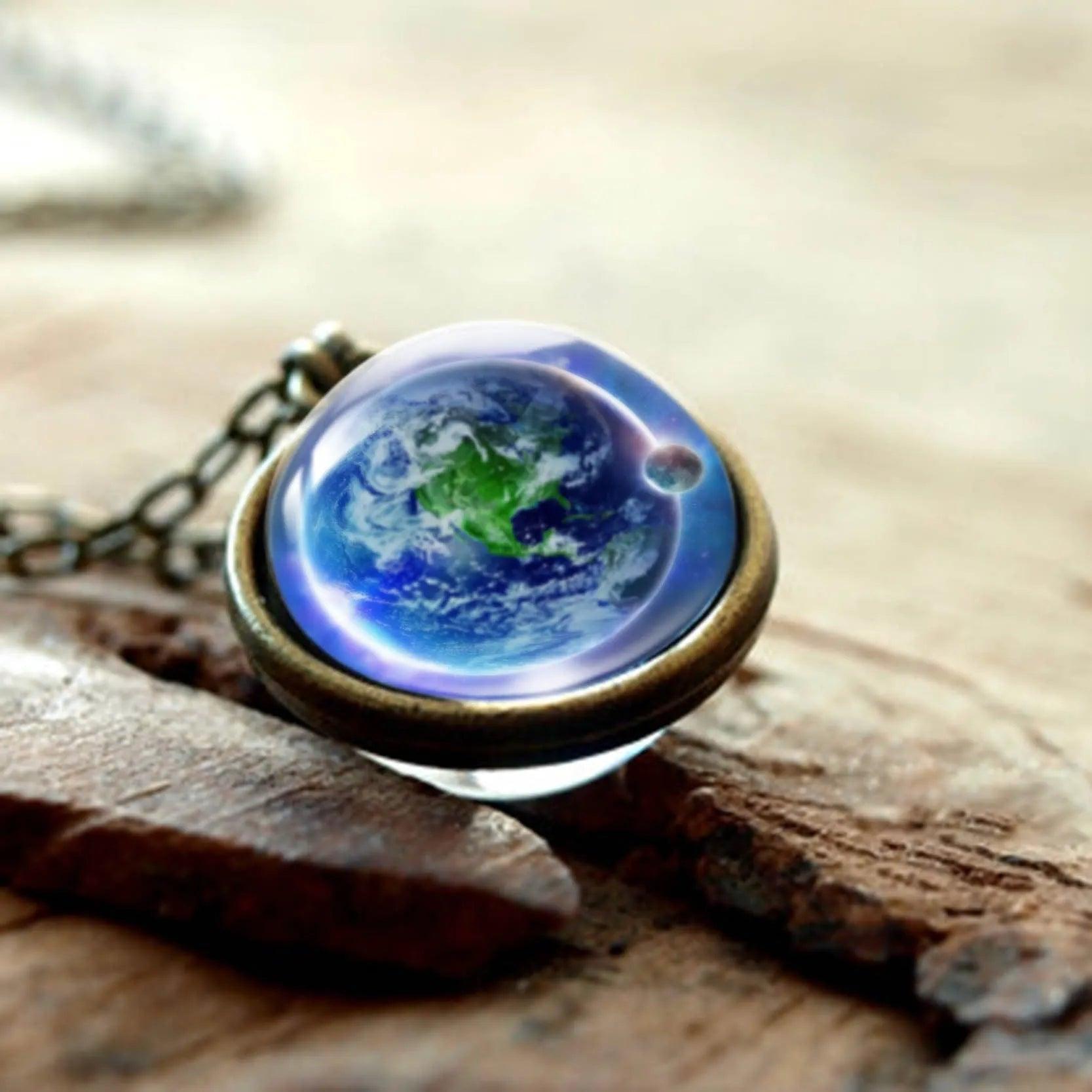 2020 New Nebula Galaxy Double Sided Pendant Necklace Universe Planet Jewelry Glass Art Picture Handmade Statement Necklace - ItemBear.com