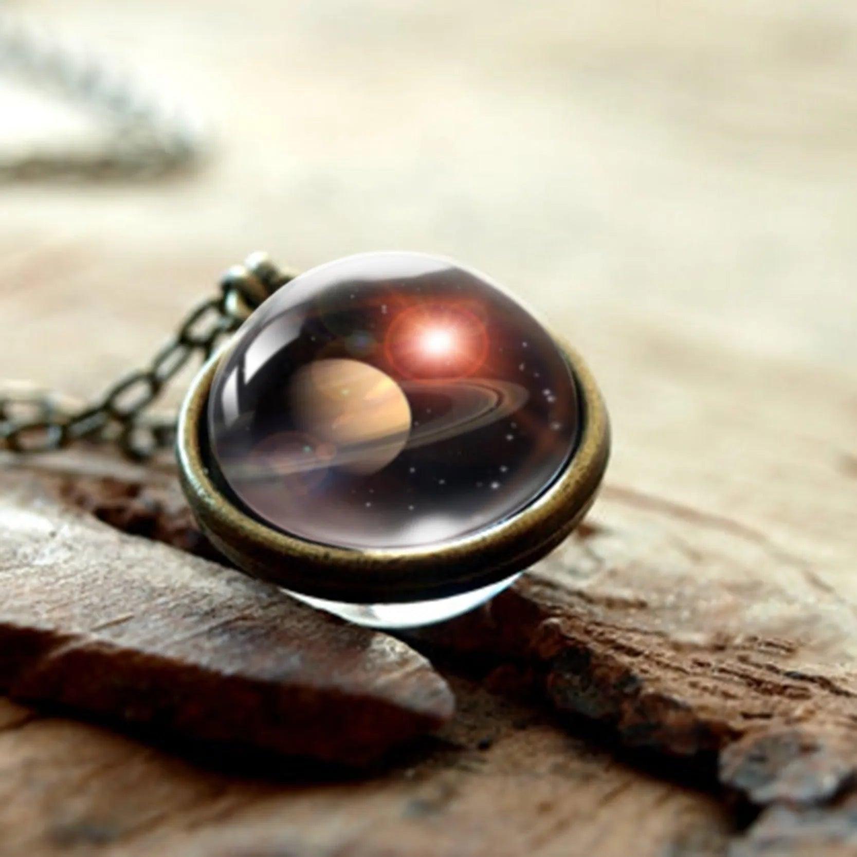 2020 New Nebula Galaxy Double Sided Pendant Necklace Universe Planet Jewelry Glass Art Picture Handmade Statement Necklace - ItemBear.com