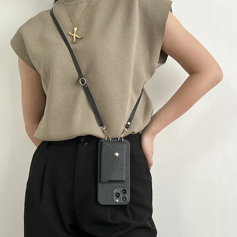 Secure Strap Leather Wallet Case