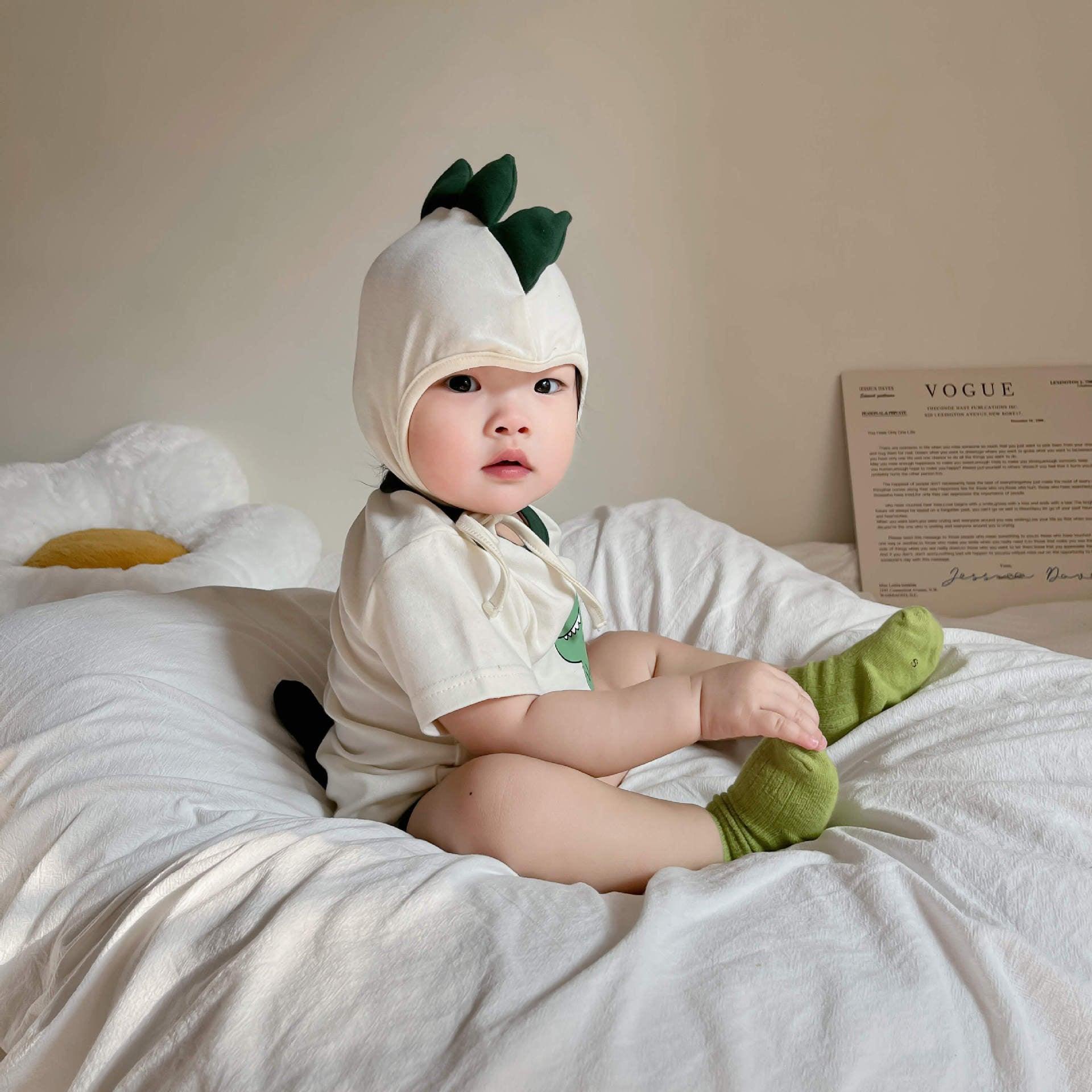23 summer new Korean version of children's jumpsuit ins style dinosaur print romper suit baby fart suit - ItemBear.com