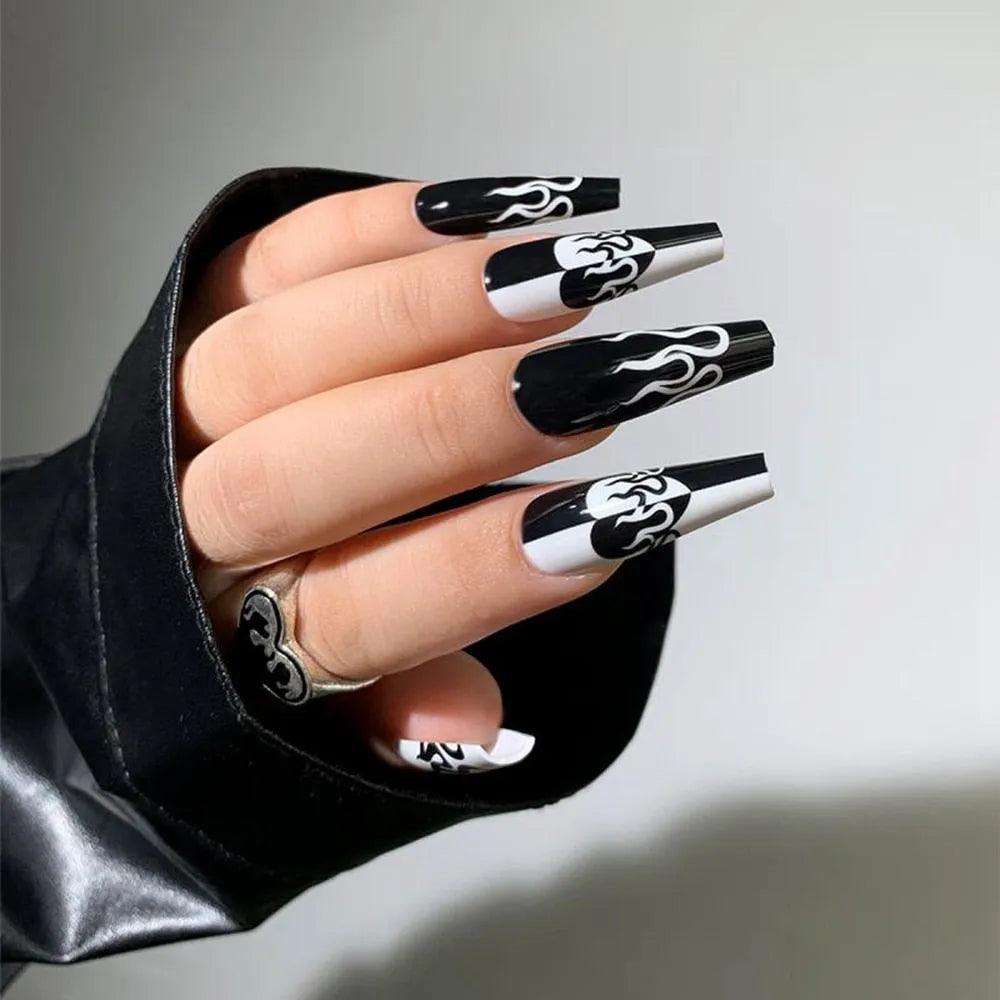 24Pcs Middle Length Ballerina Nude Pink Color False Nails Design With Heart Pattern DIY Artificial Fake Nails With Press Glue - ItemBear.com