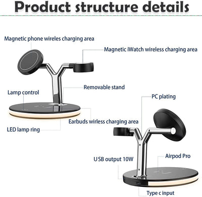 25W 3 in 1 Magnet Qi Fast Wireless Charger For Iphone 12 Mini Pro MAX Charging Station For Apple Watch 6 5 4 3 2 1 AirPods Pro - ItemBear.com