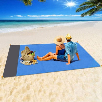 2x2.1m Waterproof Pocket Beach Blanket Folding Camping Mat Mattress Portable Lightweight Mat Outdoor Picnic Mat Sand Beach Mat - ItemBear.com