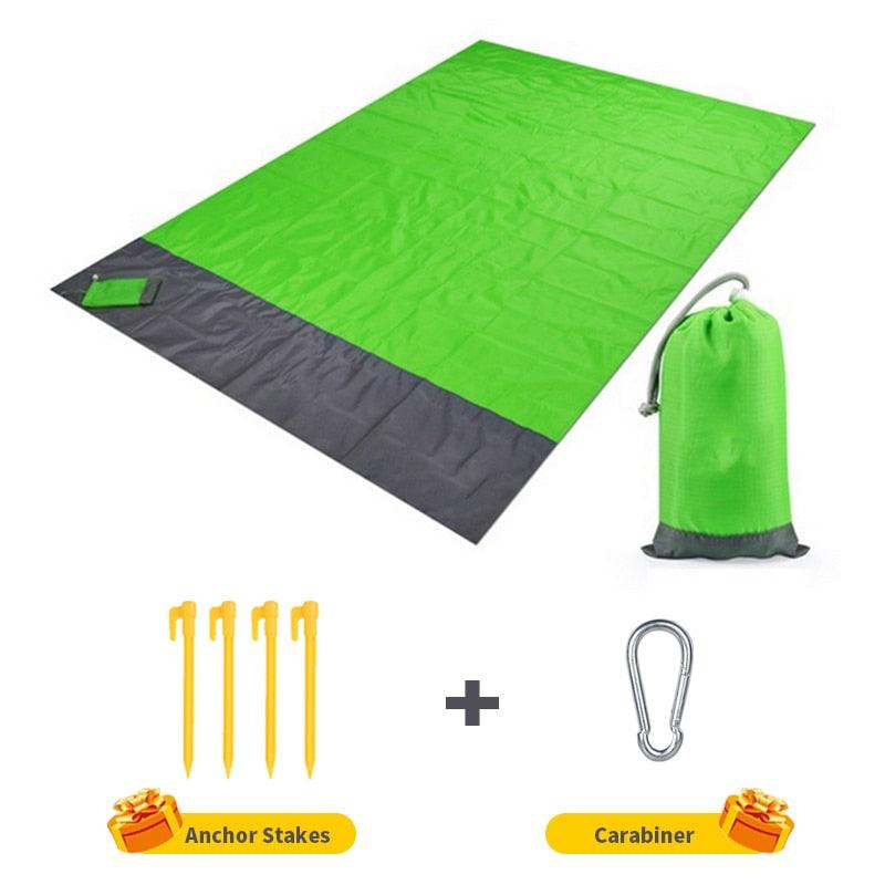 2x2.1m Waterproof Pocket Beach Blanket Folding Camping Mat Mattress Portable Lightweight Mat Outdoor Picnic Mat Sand Beach Mat - ItemBear.com