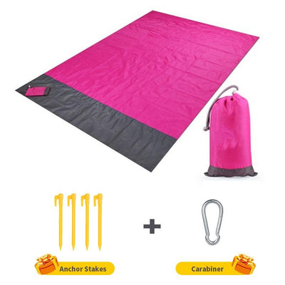 2x2.1m Waterproof Pocket Beach Blanket Folding Camping Mat Mattress Portable Lightweight Mat Outdoor Picnic Mat Sand Beach Mat - ItemBear.com