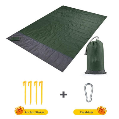 2x2.1m Waterproof Pocket Beach Blanket Folding Camping Mat Mattress Portable Lightweight Mat Outdoor Picnic Mat Sand Beach Mat - ItemBear.com