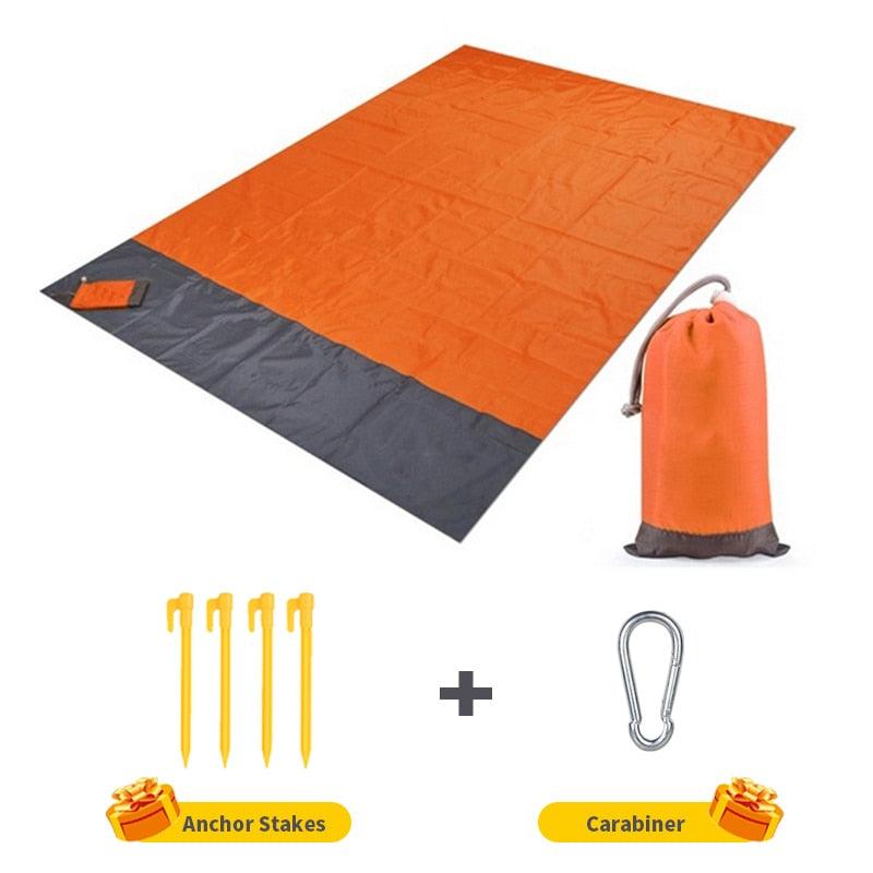 2x2.1m Waterproof Pocket Beach Blanket Folding Camping Mat Mattress Portable Lightweight Mat Outdoor Picnic Mat Sand Beach Mat - ItemBear.com