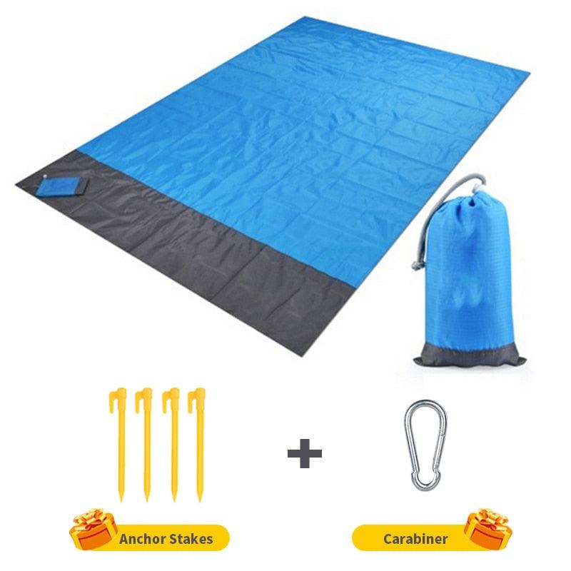2x2.1m Waterproof Pocket Beach Blanket Folding Camping Mat Mattress Portable Lightweight Mat Outdoor Picnic Mat Sand Beach Mat - ItemBear.com