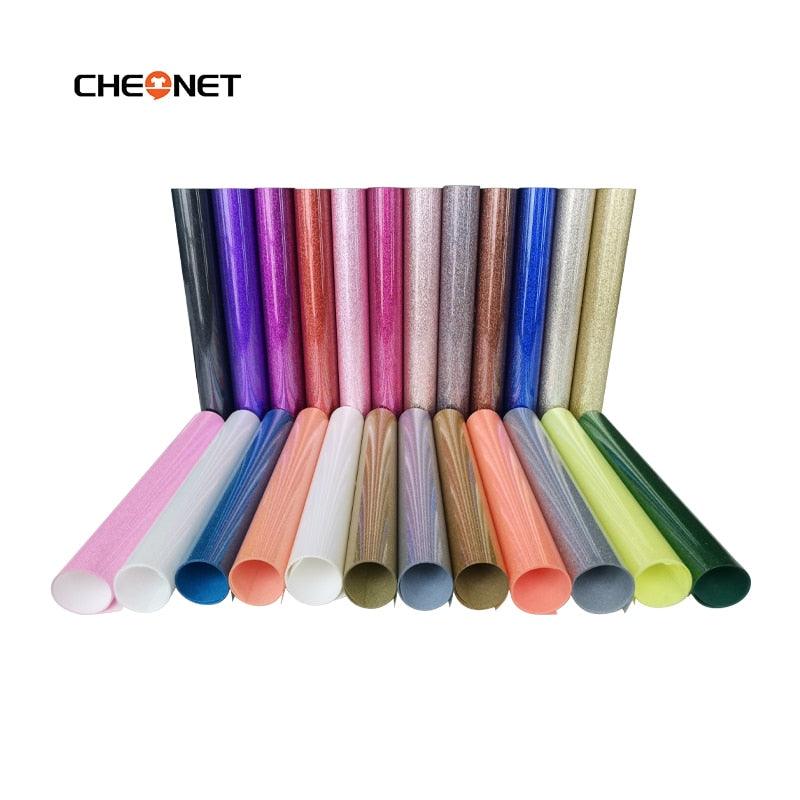 30cmx100cm Beautiful Color Glitter Heat Transfer Vinyl Film Heat Press Cutting Plotter Iron On HTV Film - ItemBear.com