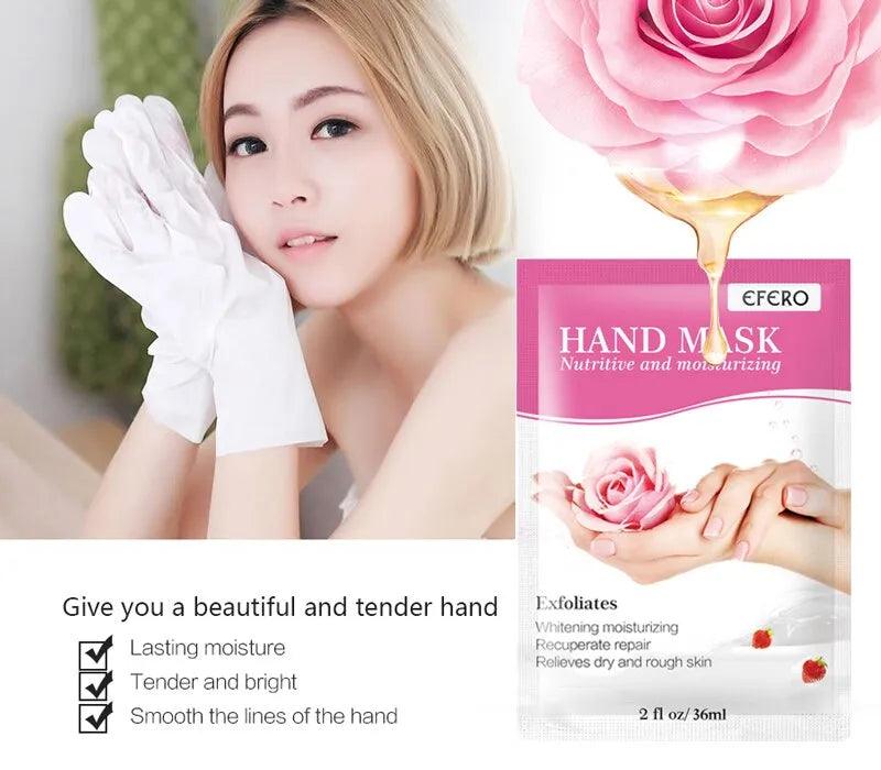 3pair=6pcs Hand Care Exfoliating Hand Mask Moisturizing Whitening Skin Care Exfoliating Hand Mask Anti - Wrinkle Aging Spa Gloves - ItemBear.com