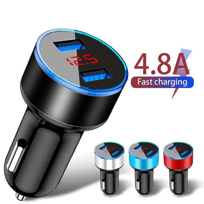 4.8A LED Display USB Phone Charger Car - Charger for Xiaomi Samsung For iPhone 12 11 Pro 7 8 Plus Mobile Phone Adapter Car Charger - ItemBear.com