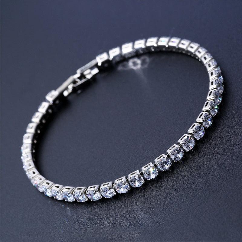 4mm Cubic Zirconia Tennis Bracelet Iced Out Chain Bracelets For Women Men Gold Silver Color Men Bracelet CZ Chain Homme Jewelry - ItemBear.com
