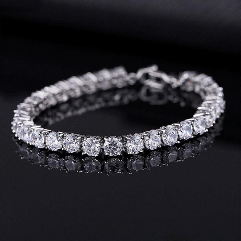 4mm Cubic Zirconia Tennis Bracelet Iced Out Chain Bracelets For Women Men Gold Silver Color Men Bracelet CZ Chain Homme Jewelry - ItemBear.com