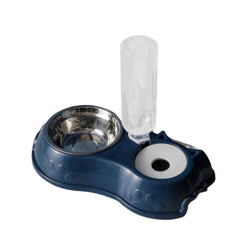 500ML Dog Bowl Cat Feeder Bowl With Dog Water Bottle Automatic Drinking Pet Bowl Cat Food Bowl Pet Stainless Steel Double 3 Bowl - ItemBear.com
