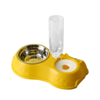 500ML Dog Bowl Cat Feeder Bowl With Dog Water Bottle Automatic Drinking Pet Bowl Cat Food Bowl Pet Stainless Steel Double 3 Bowl - ItemBear.com