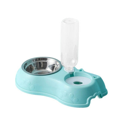 500ML Dog Bowl Cat Feeder Bowl With Dog Water Bottle Automatic Drinking Pet Bowl Cat Food Bowl Pet Stainless Steel Double 3 Bowl - ItemBear.com