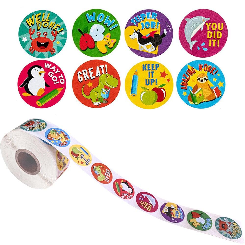 500pcs Funny Animal Stickers roll classic Cute Waterproof farm Package Seal Label Cool Skateboard school Stickers Reward For Kid - ItemBear.com