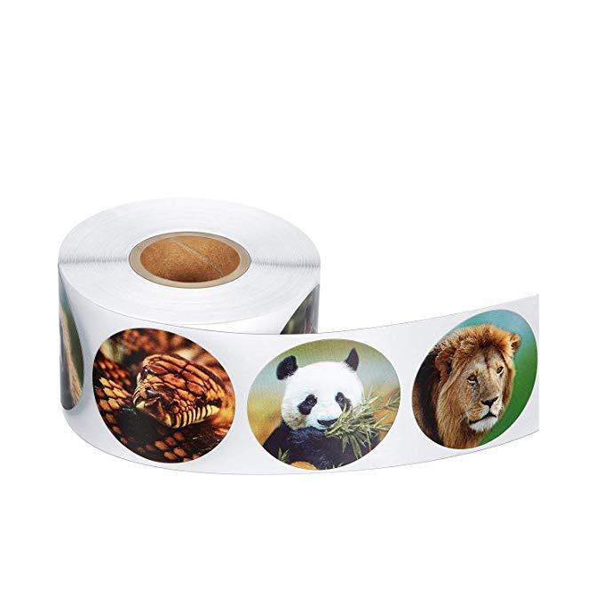 500pcs Funny Animal Stickers roll classic Cute Waterproof farm Package Seal Label Cool Skateboard school Stickers Reward For Kid - ItemBear.com
