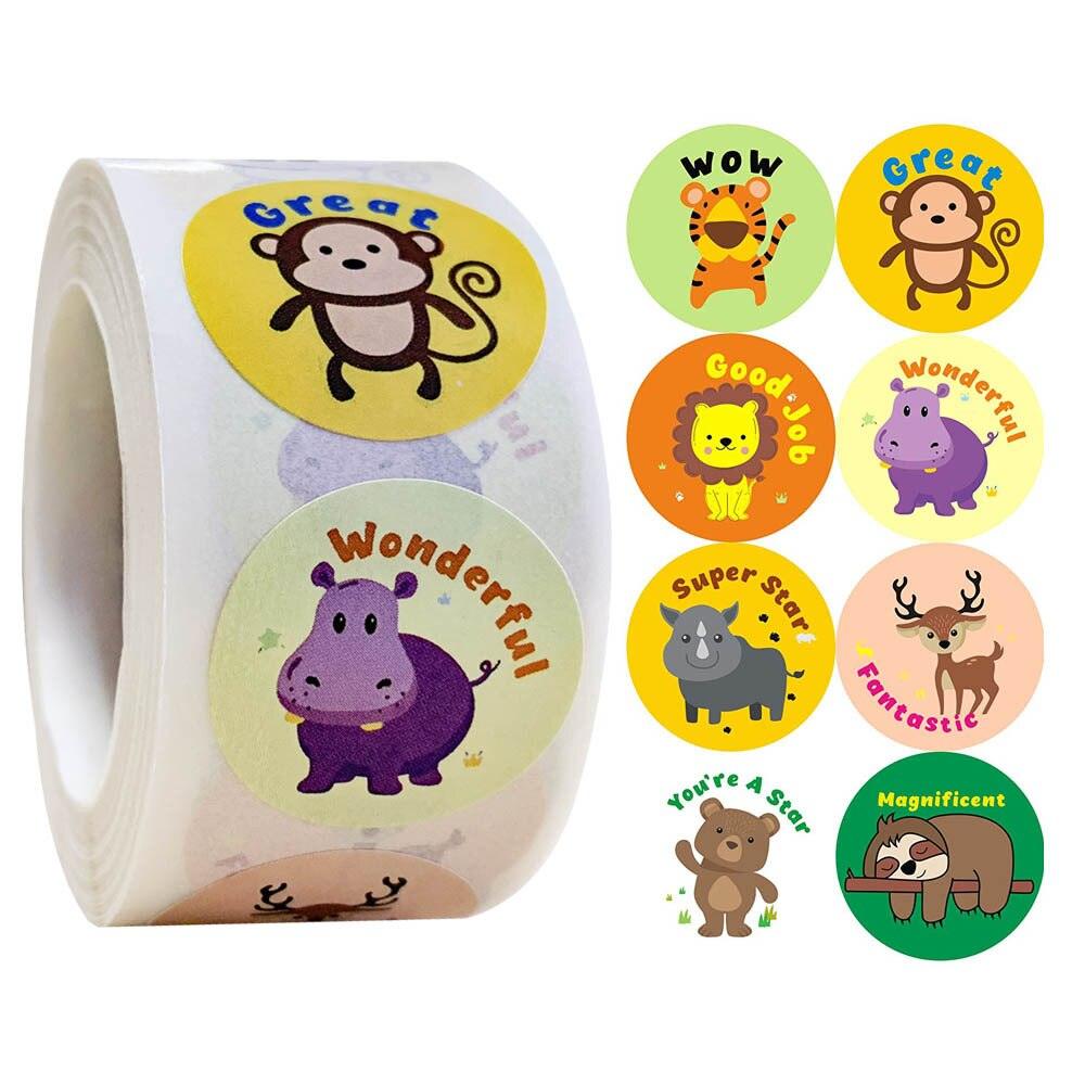 500pcs Funny Animal Stickers roll classic Cute Waterproof farm Package Seal Label Cool Skateboard school Stickers Reward For Kid - ItemBear.com