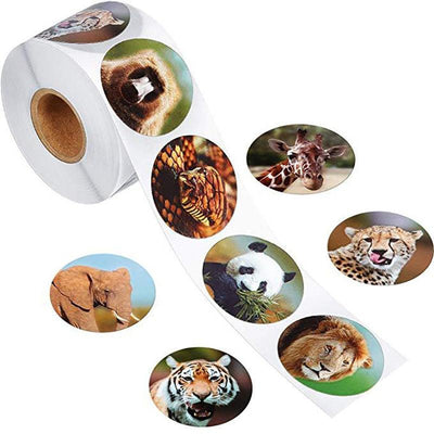 500pcs Funny Animal Stickers roll classic Cute Waterproof farm Package Seal Label Cool Skateboard school Stickers Reward For Kid - ItemBear.com