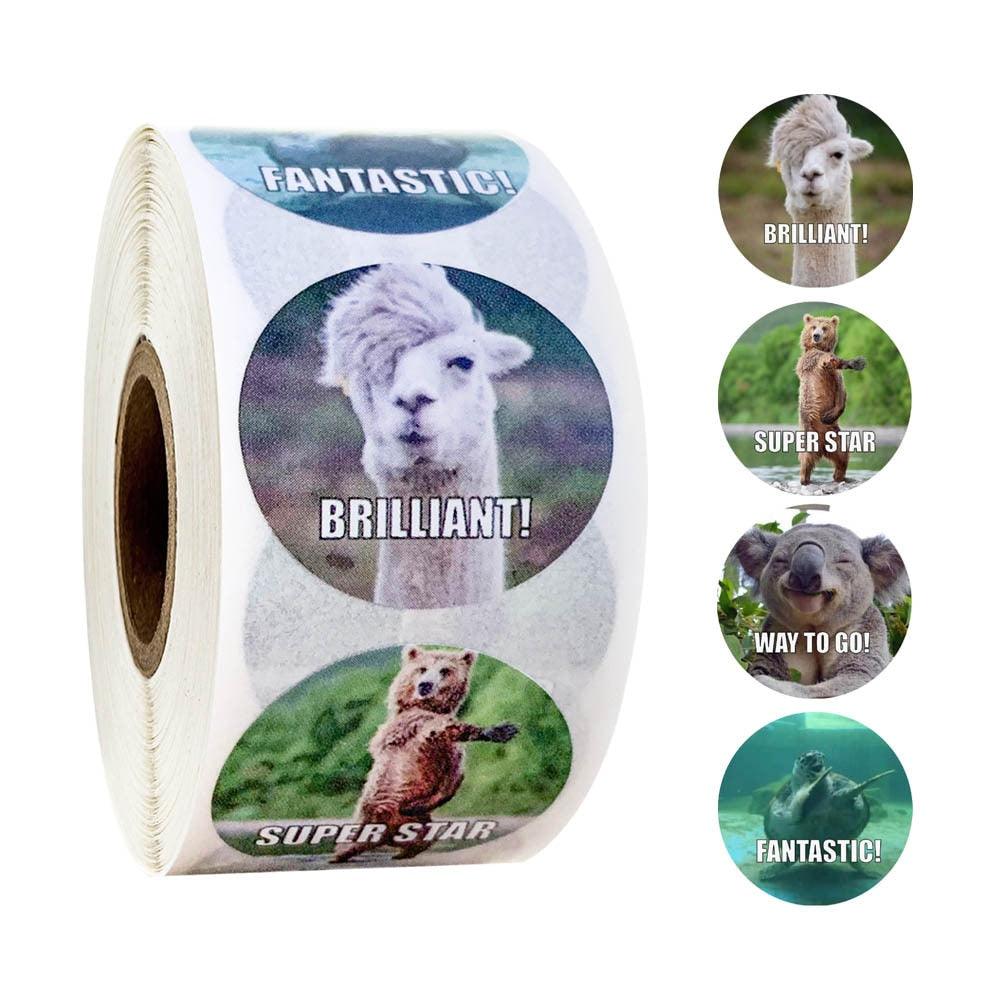 500pcs Funny Animal Stickers roll classic Cute Waterproof farm Package Seal Label Cool Skateboard school Stickers Reward For Kid - ItemBear.com