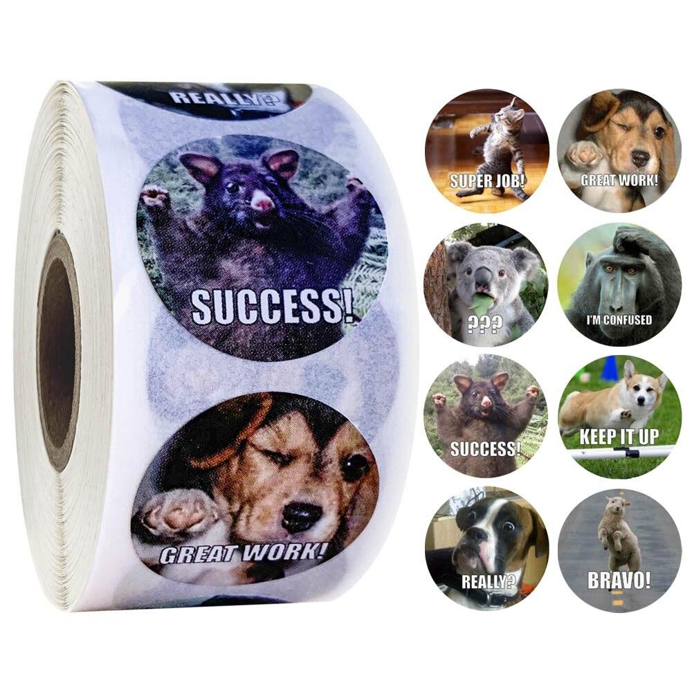 500pcs Funny Animal Stickers roll classic Cute Waterproof farm Package Seal Label Cool Skateboard school Stickers Reward For Kid - ItemBear.com