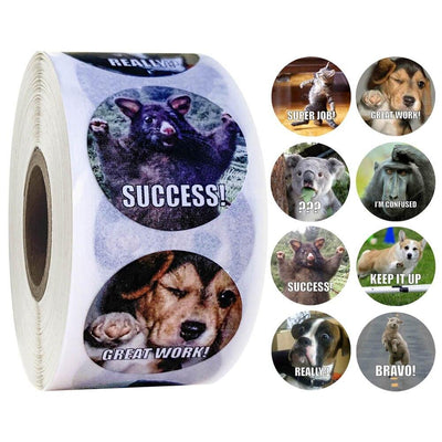 500pcs Funny Animal Stickers roll classic Cute Waterproof farm Package Seal Label Cool Skateboard school Stickers Reward For Kid - ItemBear.com