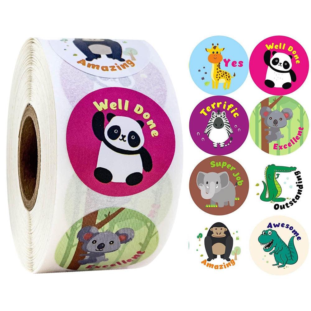 500pcs Funny Animal Stickers roll classic Cute Waterproof farm Package Seal Label Cool Skateboard school Stickers Reward For Kid - ItemBear.com