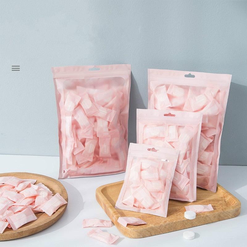 50pcs Disposable Towel Compressed Portable Travel Non - woven Face Towel Water Wet Wipe Outdoor Moistened Tissues - ItemBear.com